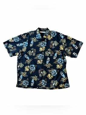 Tommy Bahama Silk Tropical Print Hawaiian Shirt XXL